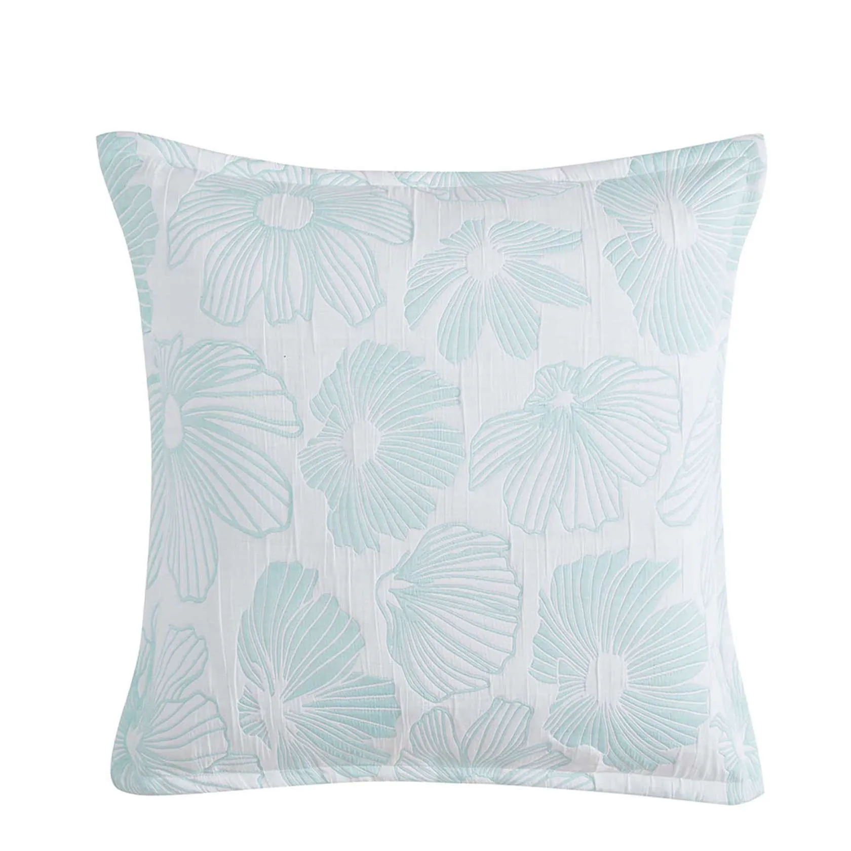 Poppi Aqua European Pillowcase by Logan and Mason Platinum