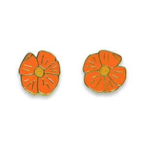 Poppy Enamel Earrings