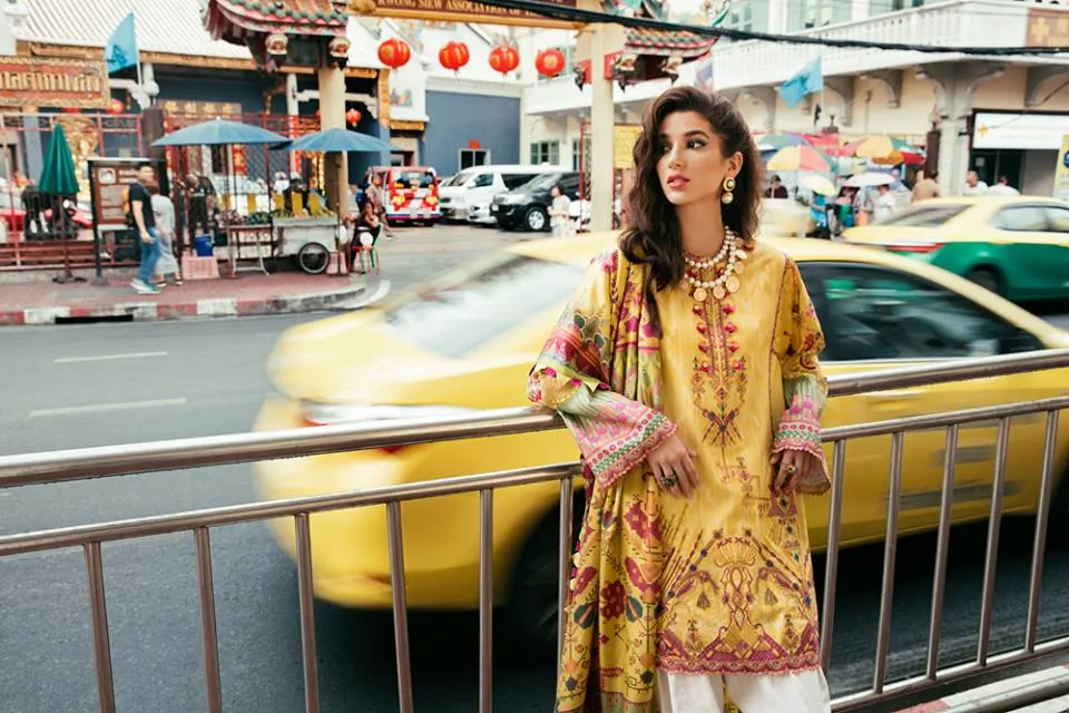 Époque X Suffuse by Sana Yasir Lawn Collection 2019 – Canary Aztec