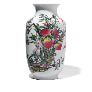 Porcelain Rouleau Vase - Five Peach Design