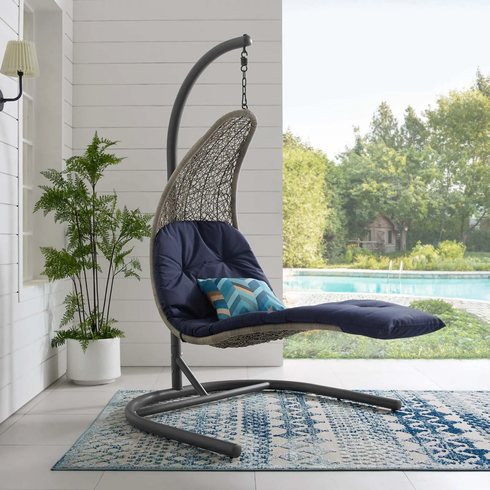 Porch Swing Chair For Home-Landscape Hanging Chaise Lounge Outdoor Patio Swing Chair