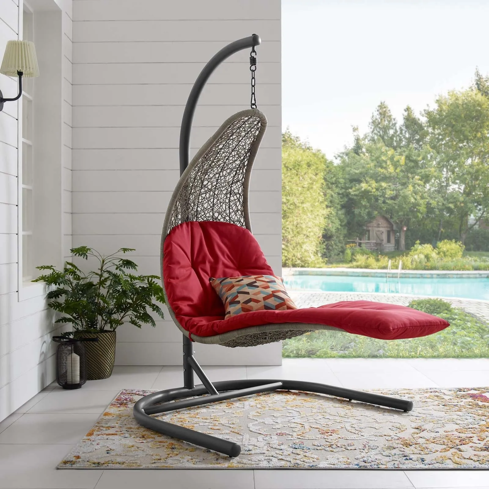 Porch Swing Chair For Home-Landscape Hanging Chaise Lounge Outdoor Patio Swing Chair