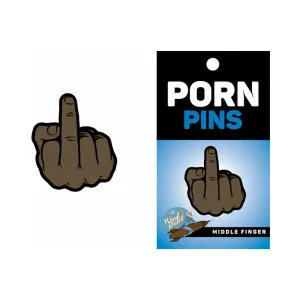 Porn Pin Middle Finger Brown