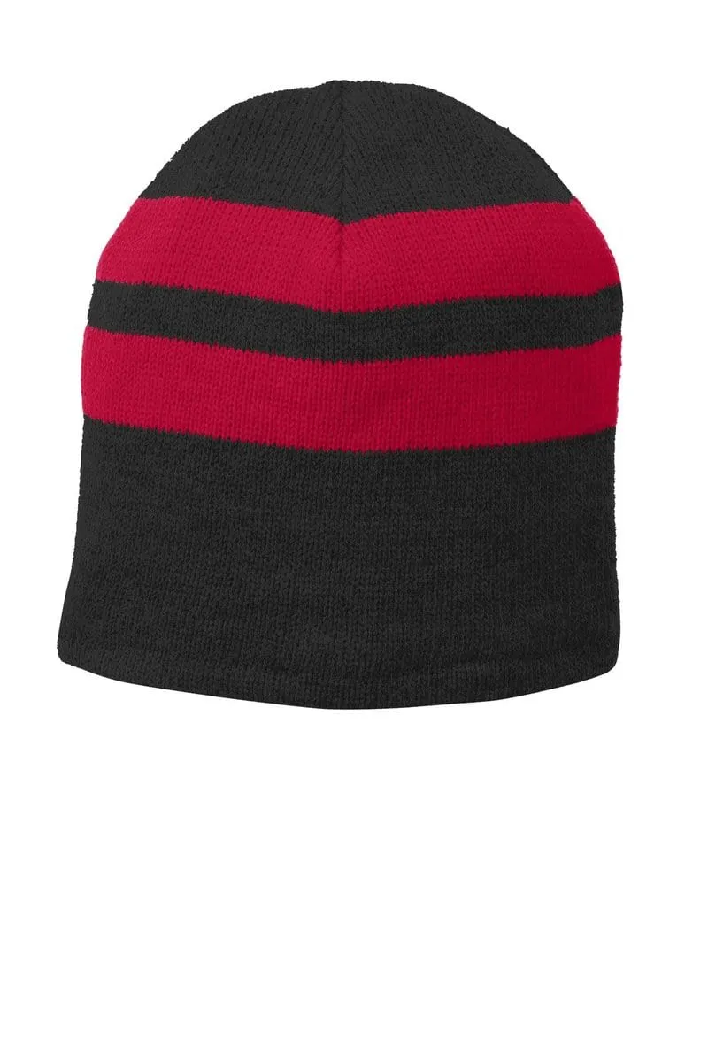 Port & Company® Fleece-Lined Striped Beanie Cap. C922