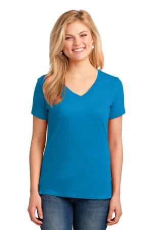 Port & Company ®  Ladies Core Cotton V-Neck Tee. LPC54V, Extended Colors