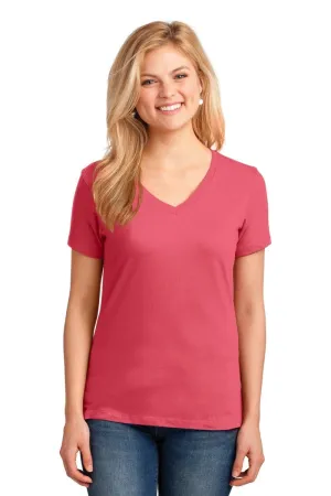 Port & Company ®  Ladies Core Cotton V-Neck Tee. LPC54V, Traditional Colors