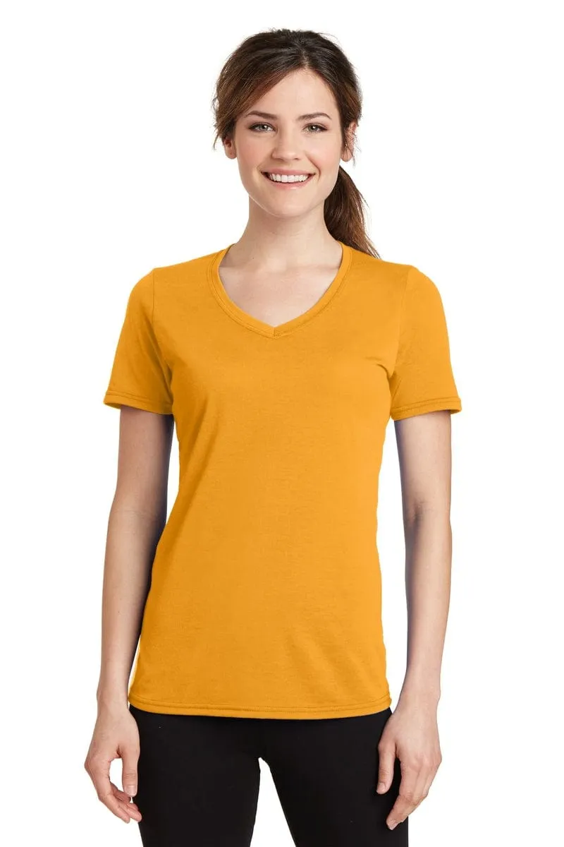 Port & Company ®  Ladies Performance Blend V-Neck Tee. LPC381V, Basic Colors