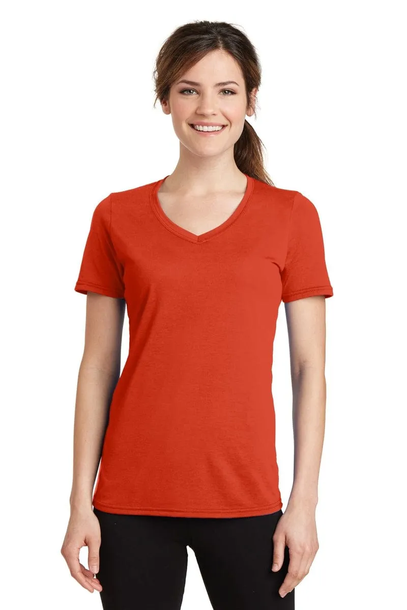 Port & Company ®  Ladies Performance Blend V-Neck Tee. LPC381V, Basic Colors