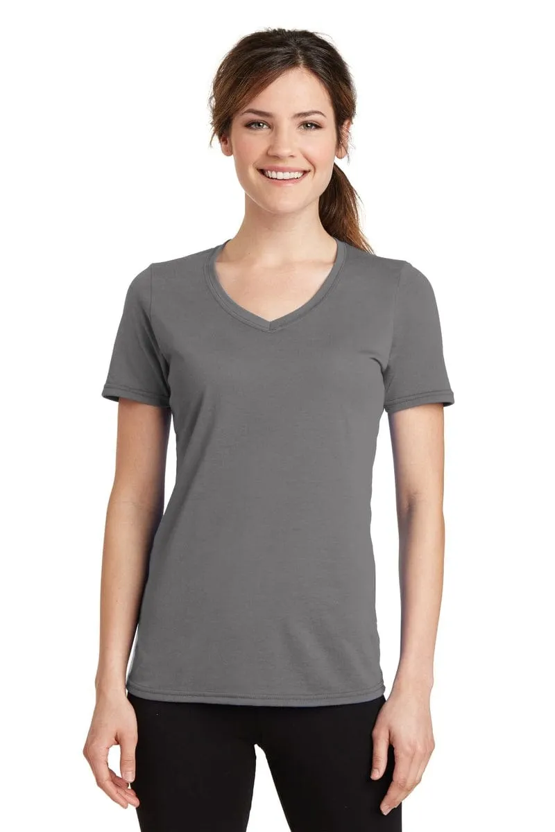 Port & Company ®  Ladies Performance Blend V-Neck Tee. LPC381V, Basic Colors