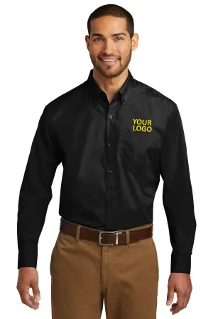 Port Authority Carefree Poplin Custom Shirts, Deep Black