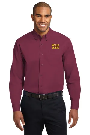 Port Authority Easy Care Custom Shirts, Burgundy/Light Stone