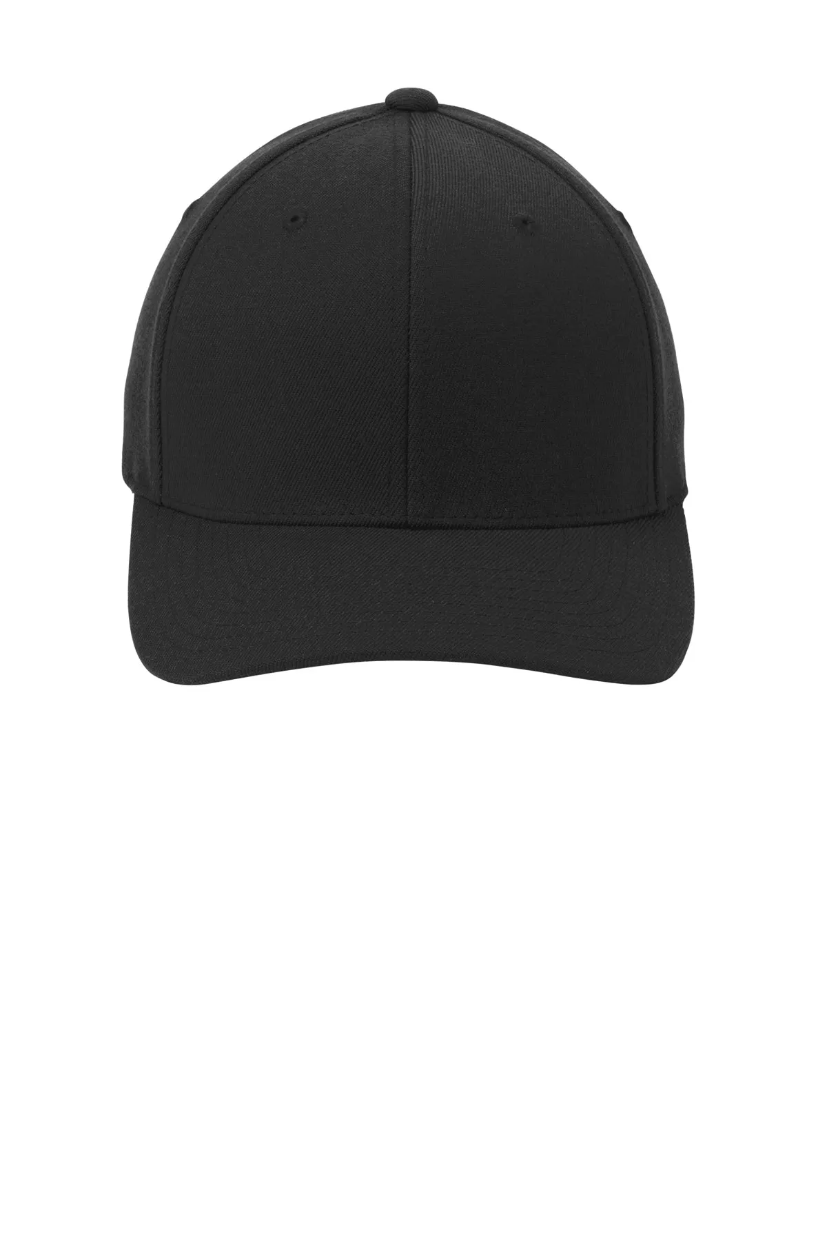 Port Authority Flexfit Customized Wool Blend Caps, Black