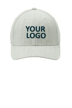 Port Authority Flexfit Customized Wool Blend Caps, Light Heather Grey