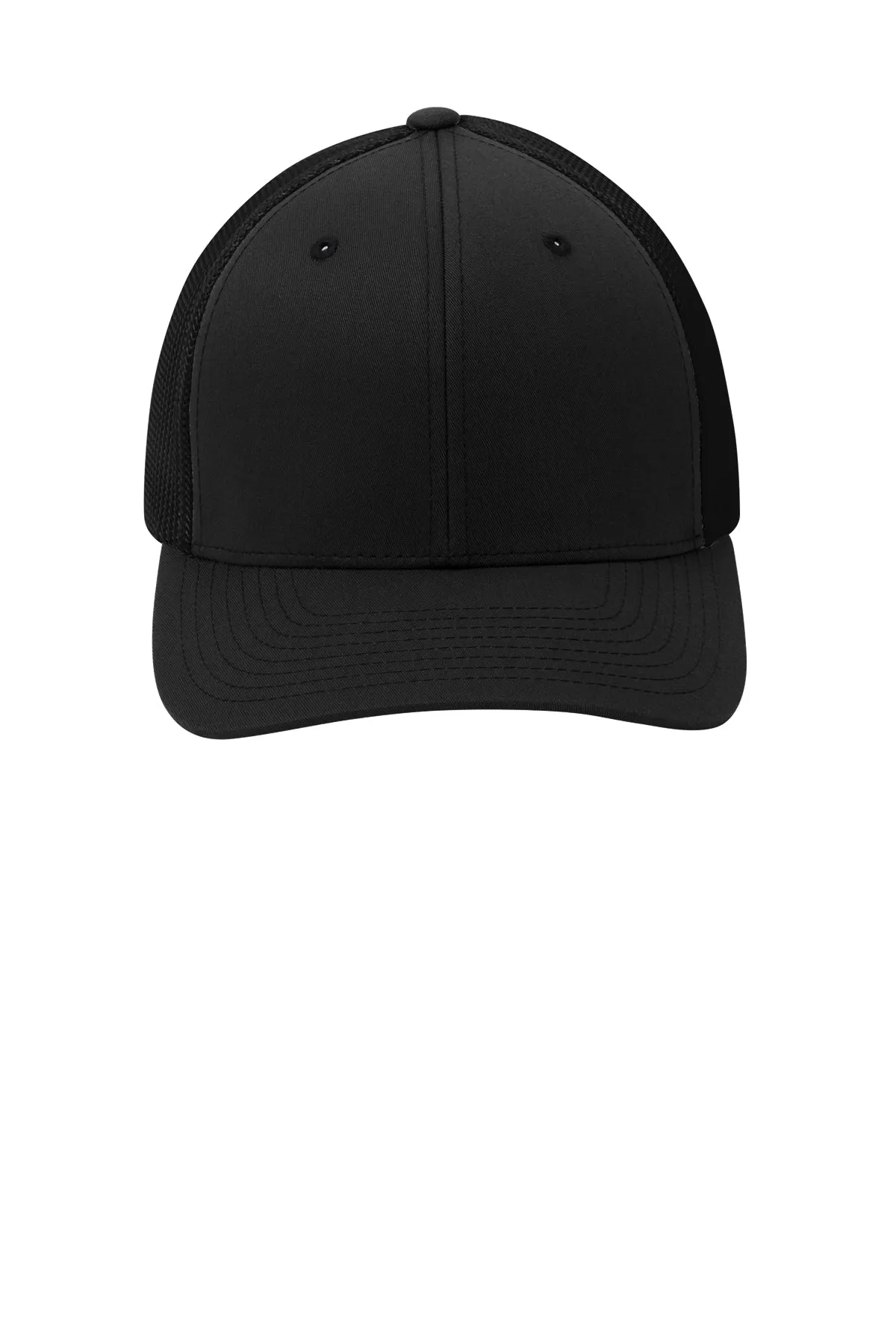 Port Authority Flexfit Mesh Back Branded Caps, Black/Black