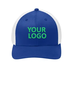 Port Authority Flexfit Mesh Back Branded Caps, True Royal/ White