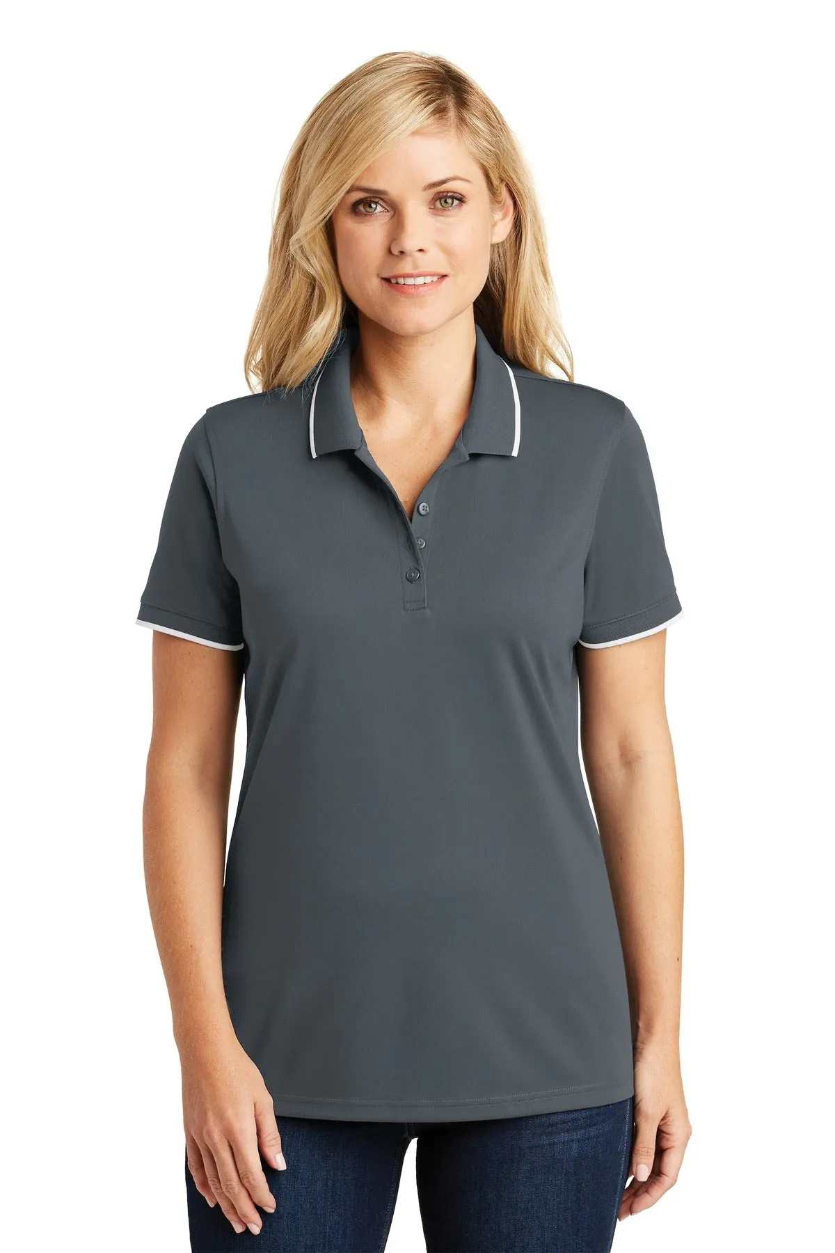 Port Authority® Ladies Dry Zone® UV Micro-Mesh Tipped Polo. LK111