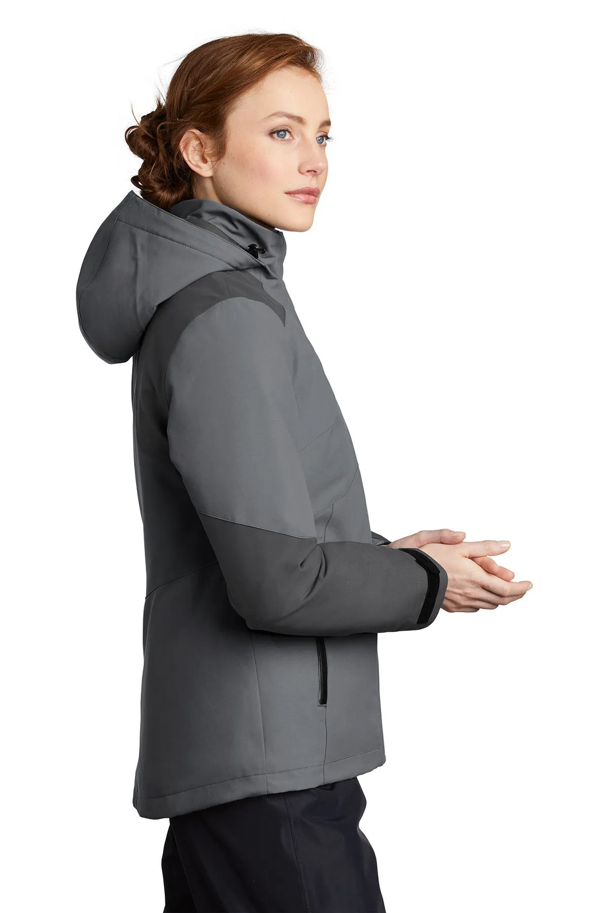 Port Authority Ladies Insulated Waterproof Custom Tech Jackets, Shadow Grey/ Storm Grey