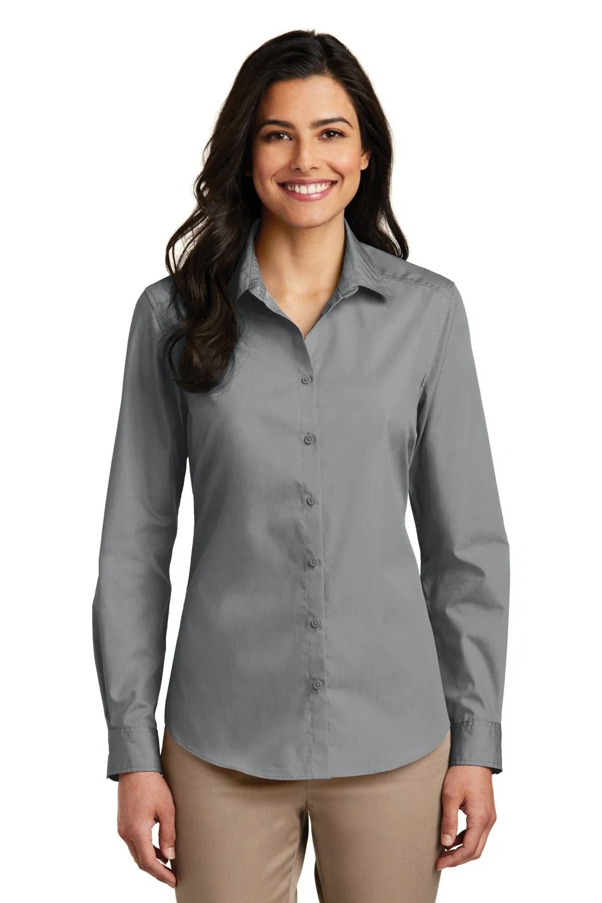 Port Authority ®  Ladies Long Sleeve Carefree Poplin Shirt. LW100, Basic Colors