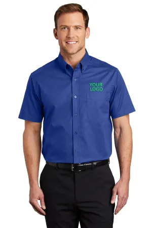 Port Authority Short Sleeve Easy Care Custom Shirts, Royal/Classic Navy