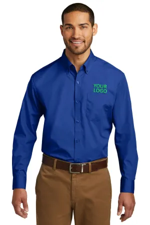 Port Authority Tall Carefree Poplin Custom Shirts, True Royal