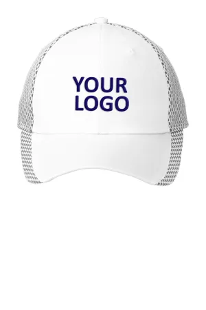 Port Authority Two-Color Mesh Back Branded Caps, White/ Black