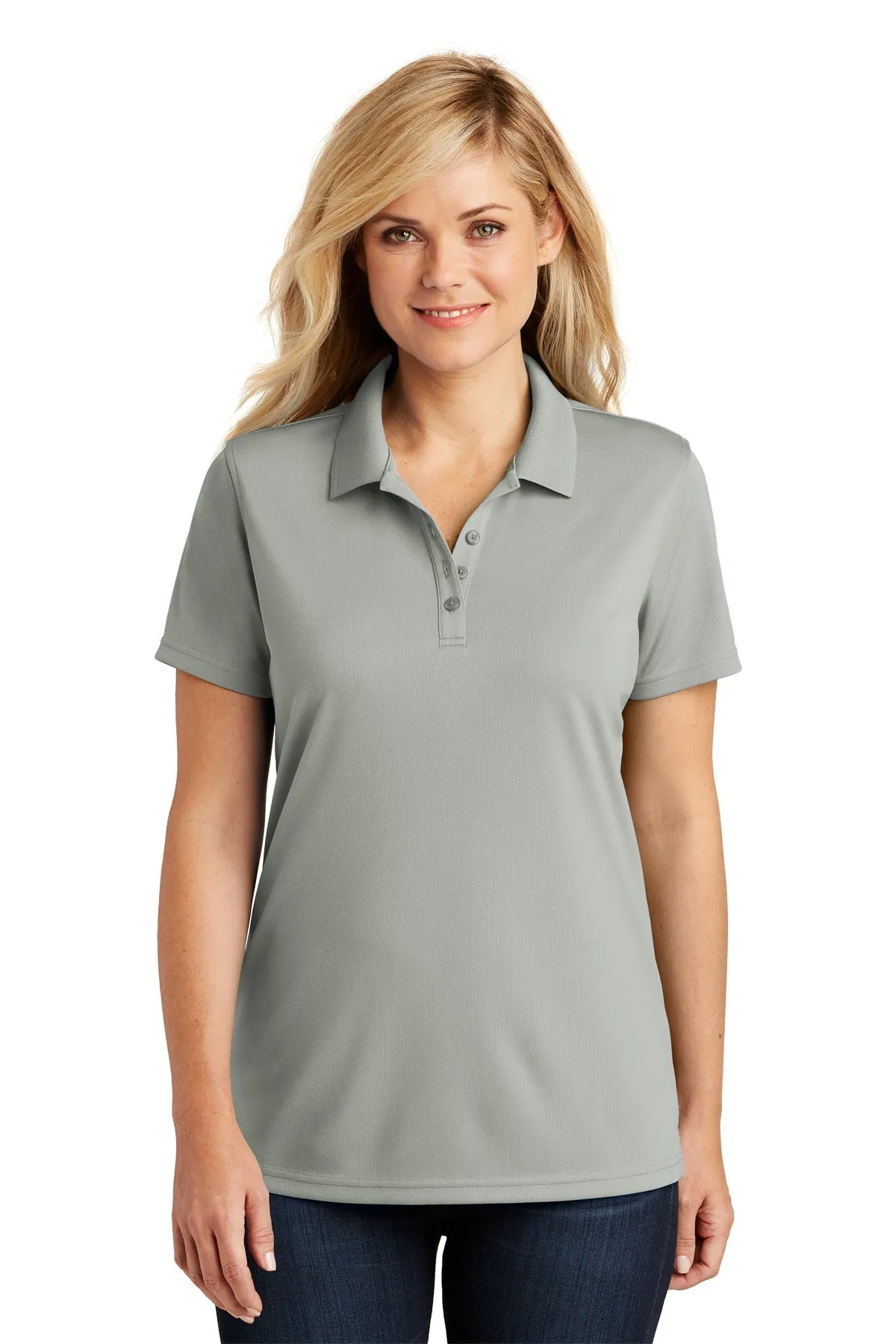 Port Authority Womens Dry Zone UV Micro-Mesh Custom Polos, Gusty Grey