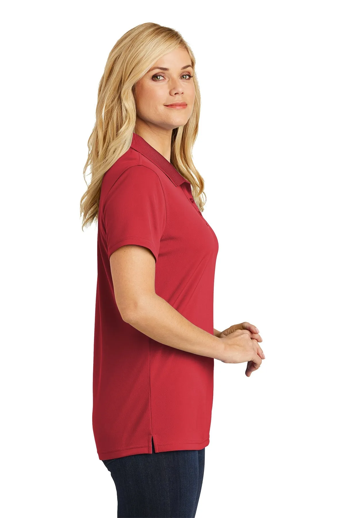 Port Authority Womens Dry Zone UV Micro-Mesh Custom Polos, Rich Red