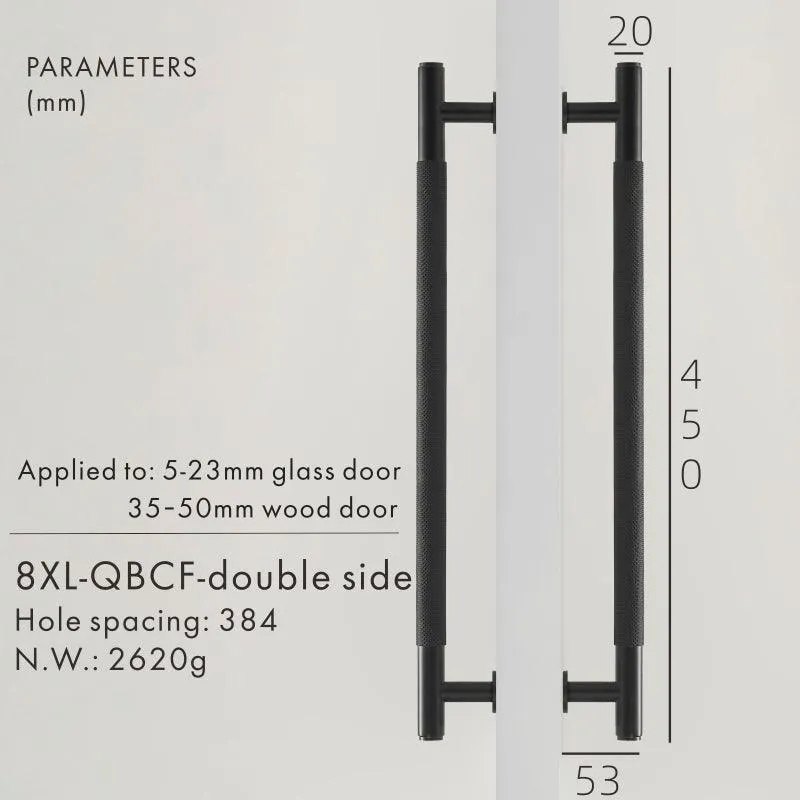 PORTA / Double-Sided Solid Brass Knurled Door Pull