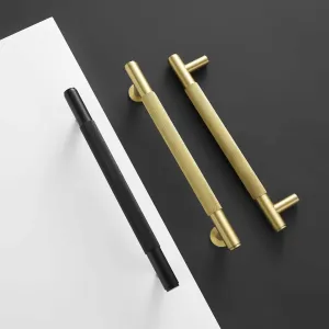 PORTA / Double-Sided Solid Brass Knurled Door Pull