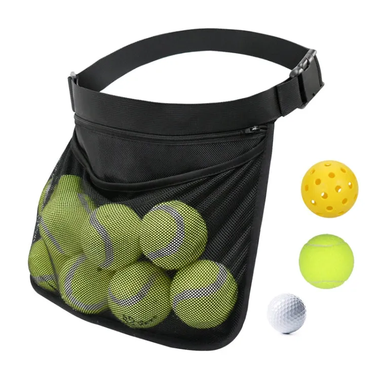 Portable Ball Waist Pack Tennis Ball Storage Bag(Black)