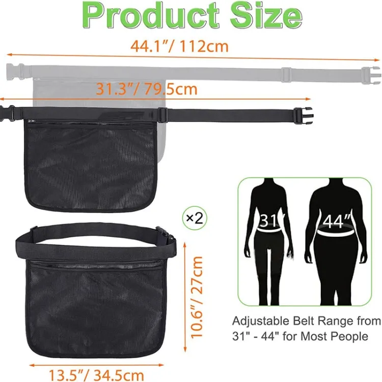 Portable Ball Waist Pack Tennis Ball Storage Bag(Black)