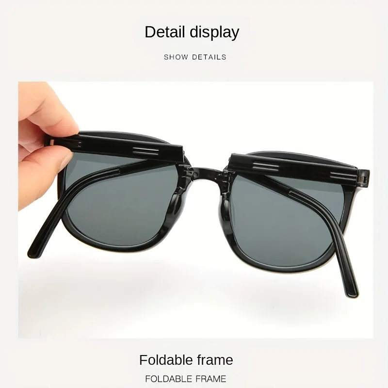 Portable Polarized Sunglasses with Foldable Square Frame for Men