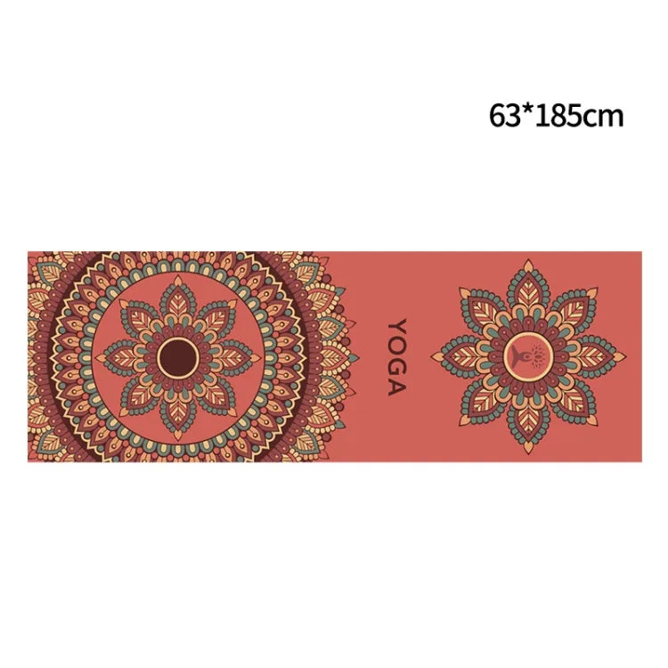 Portable Printed Non-slip Environmental Protection Yoga Mat Drape, Size: 185 x 63cm(Red Heart Lotus)