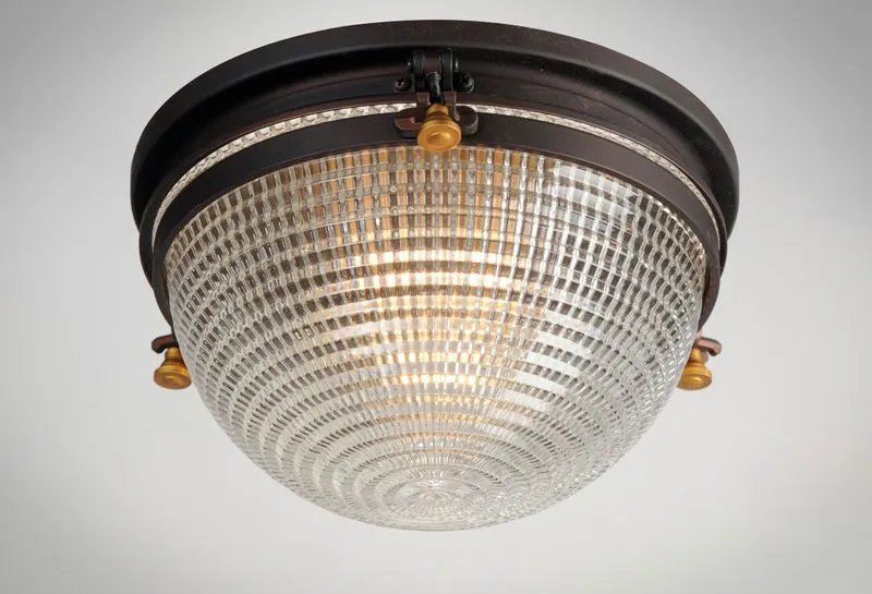 Portside 6.25" Single Light Flush Mount in Oil Rubbed Bronze Antique Brass