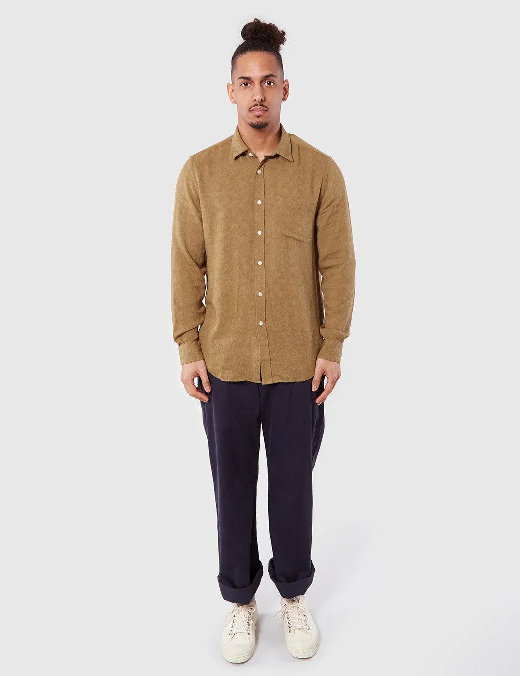 Portuguese Flannel Seda Shirt - Olive