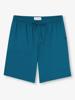 Poseidon Blue Basel Micro Modal Stretch Men's Lounge Shorts