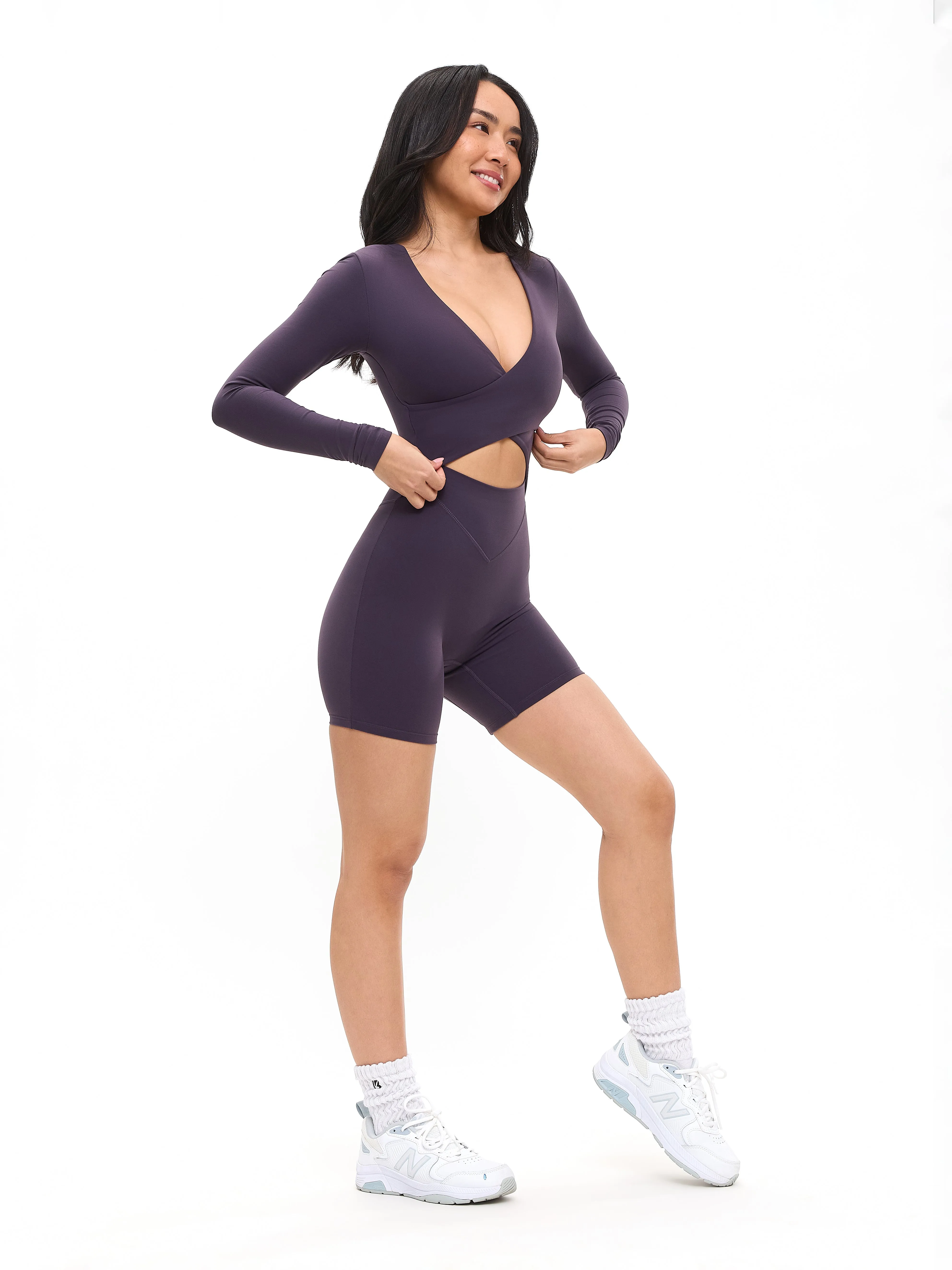 Poshknit Wrap Bodysuit - Purple Shadow