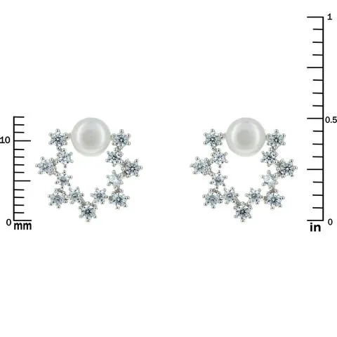 Posy CZ Mini Pearl Dainty Stud Earrings