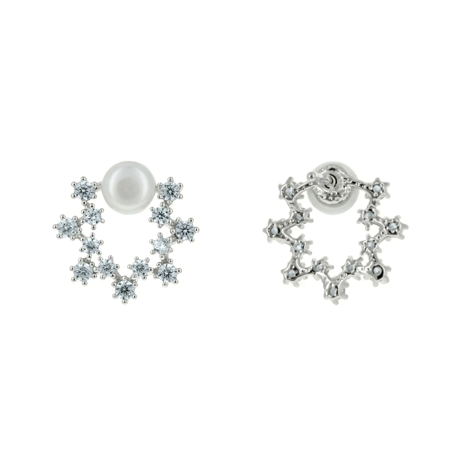 Posy CZ Mini Pearl Dainty Stud Earrings