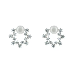 Posy CZ Mini Pearl Dainty Stud Earrings