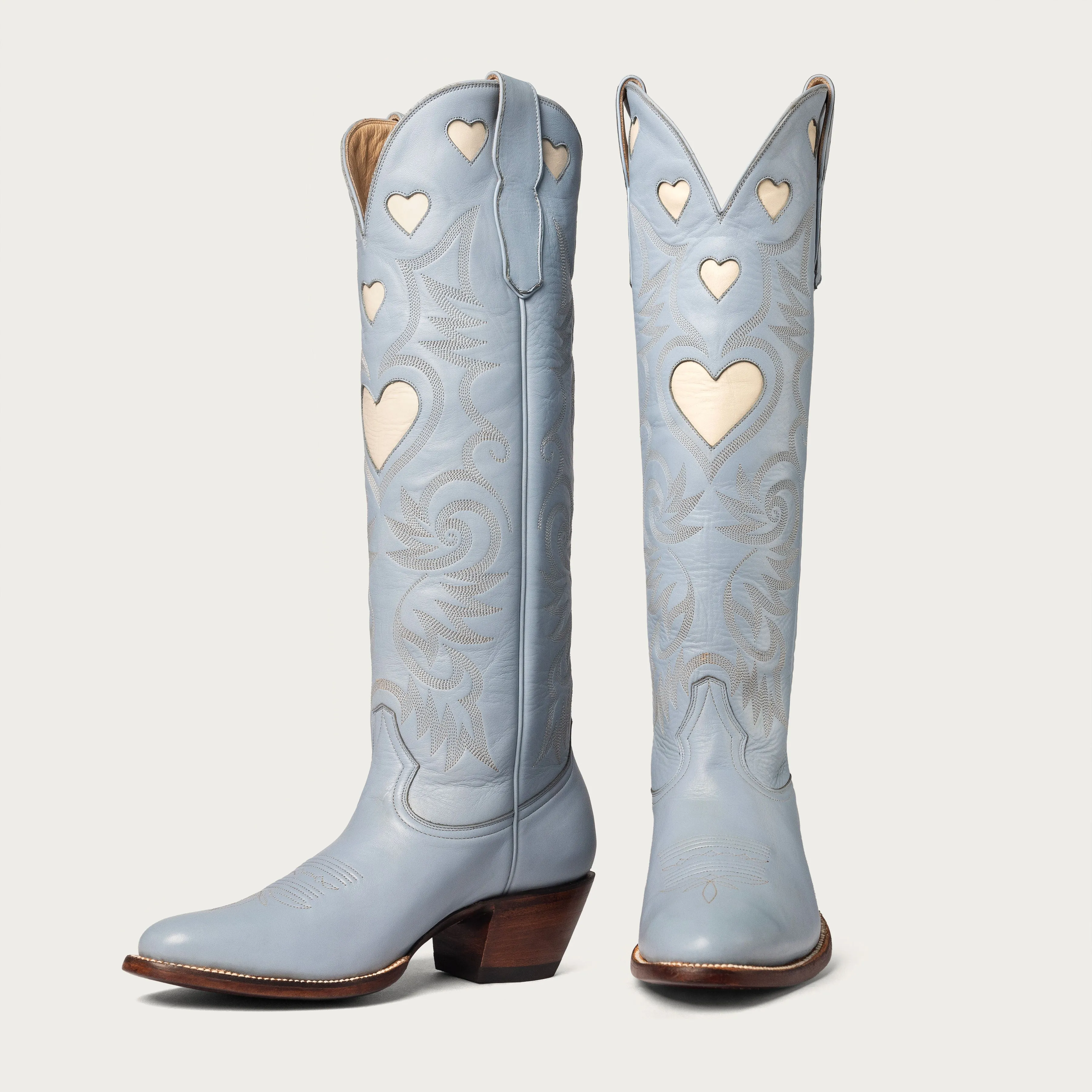 Powder Blue and Bone Heart Boot