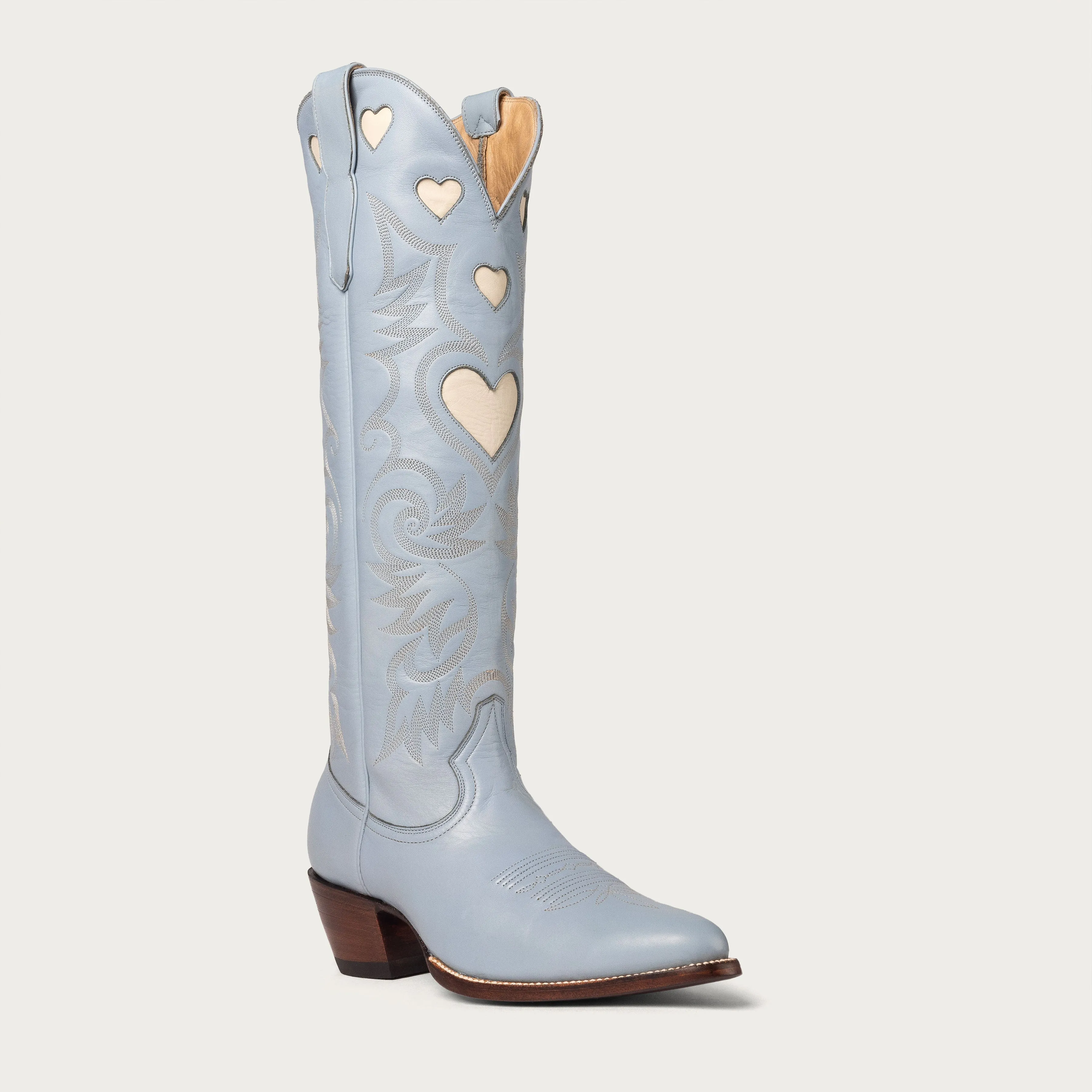 Powder Blue and Bone Heart Boot