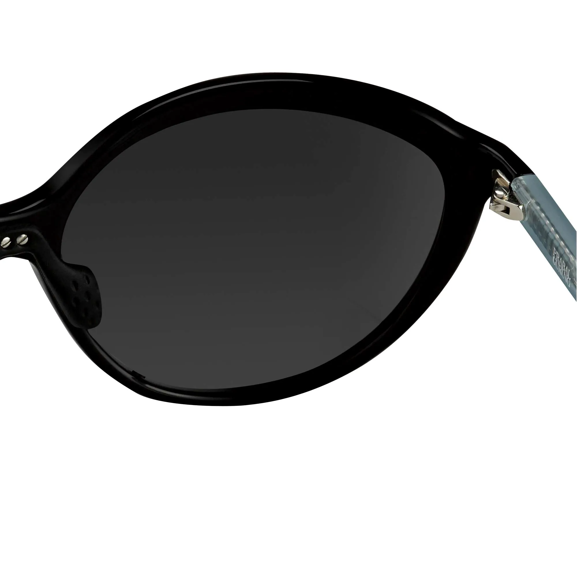 Prabal Gurung Sunglasses Oversized Black and Silver