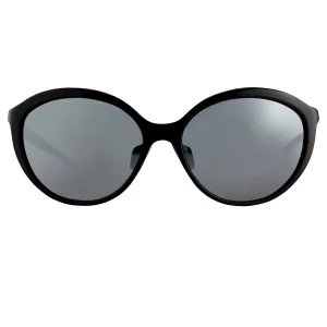 Prabal Gurung Sunglasses Oversized Black and Silver