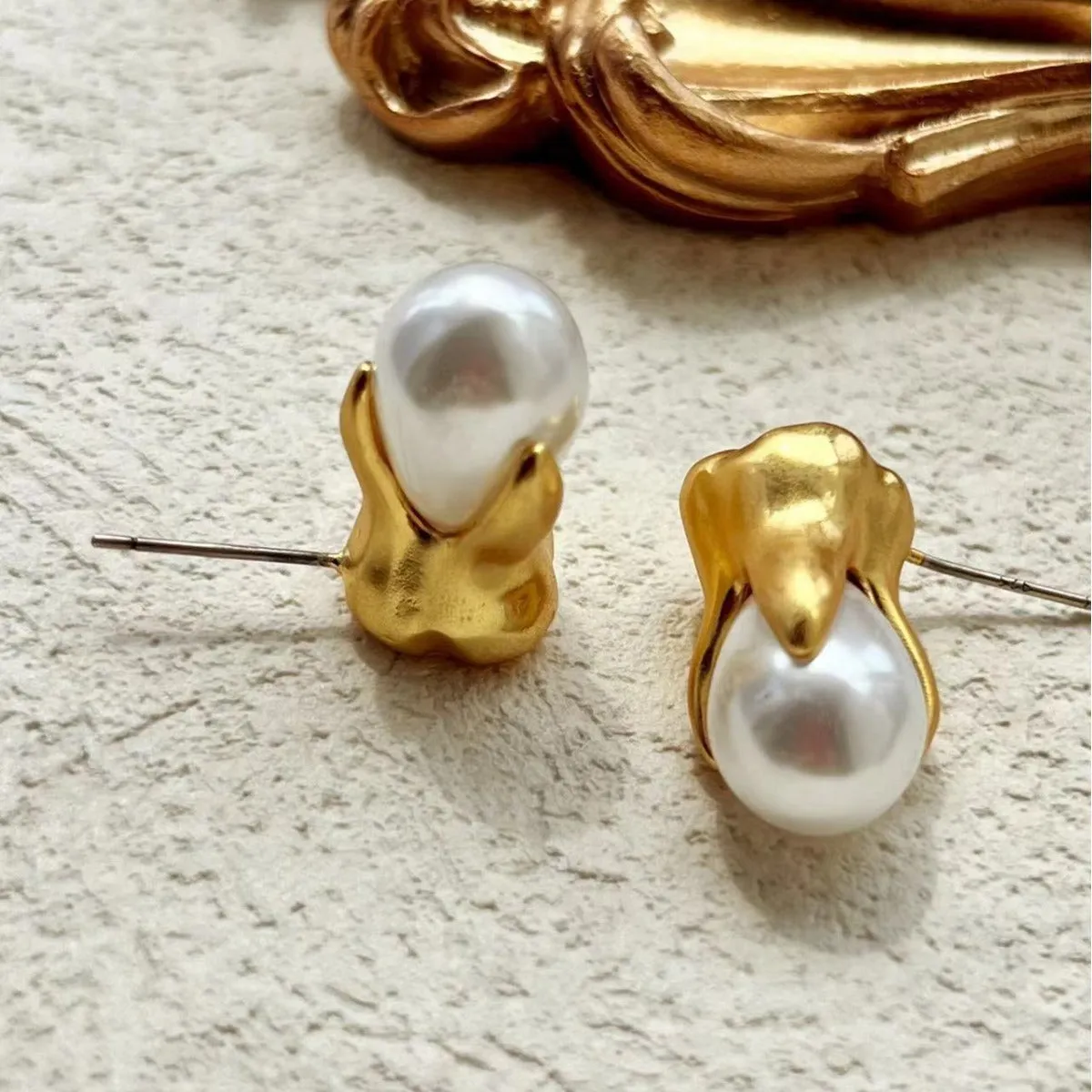 Pre Order:  Abstract Teeth Pearl Earrings