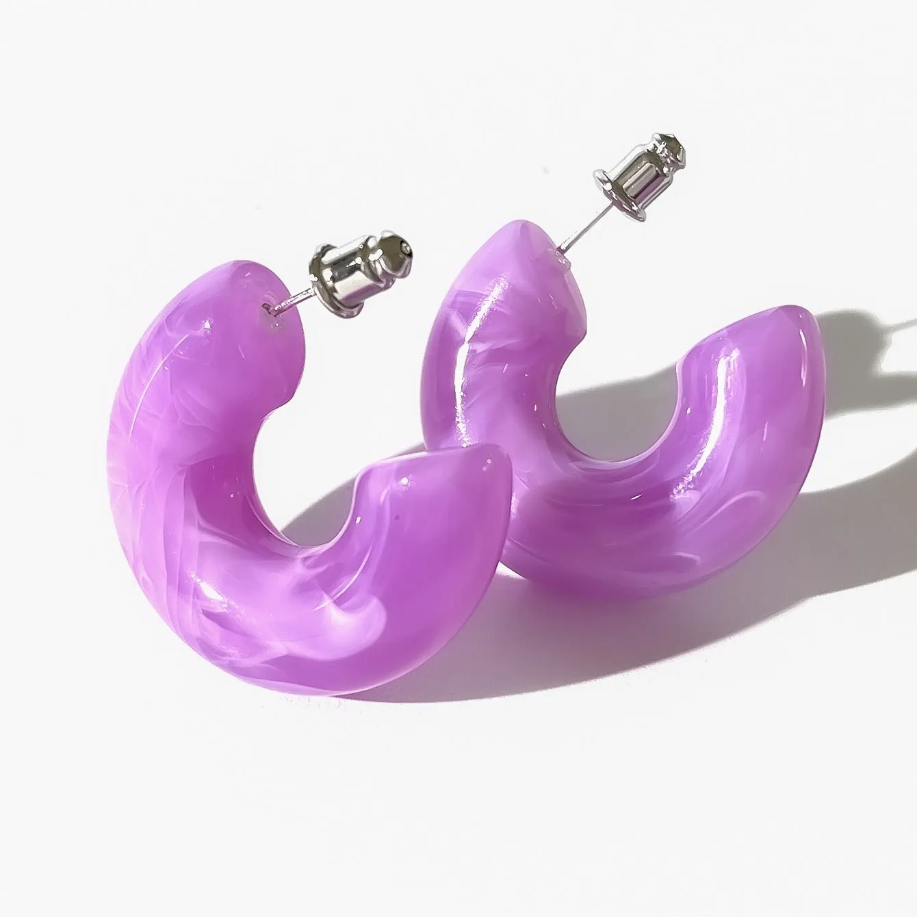 Pre Order:  C-Shaped Acrylic Candy Color Earrings