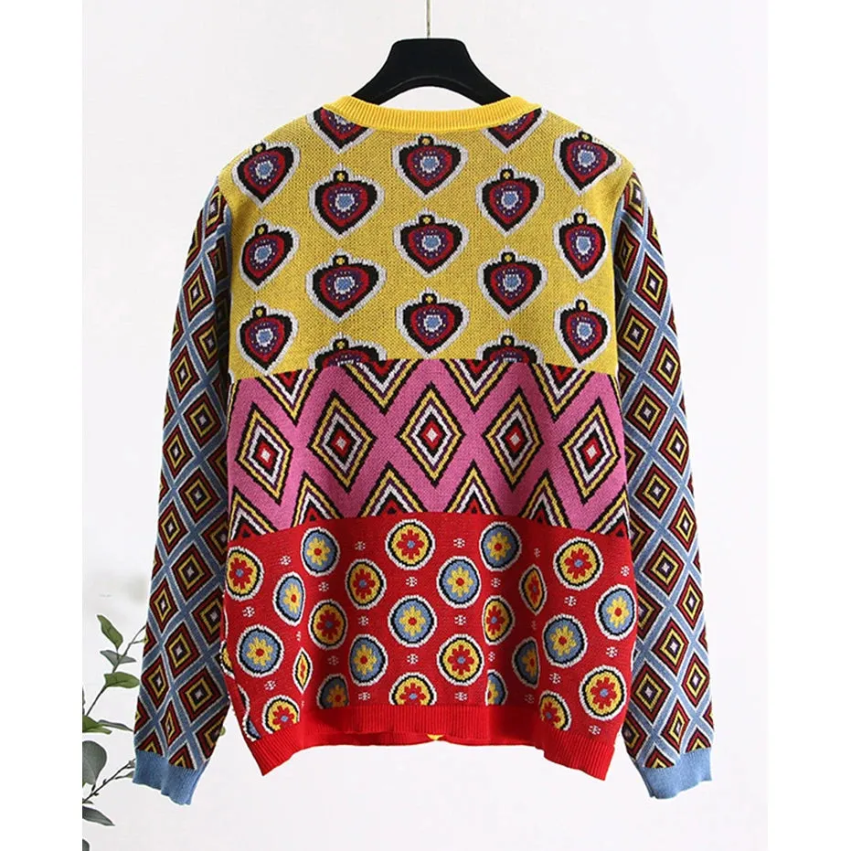 Pre Order:  Geometric Vintage Open Stitch Cardigan