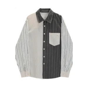 Pre Order:  Mixed Stripes Single Breasted Shirt