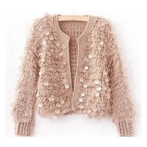 Pre Order:  Mohair Sequined Tricot Knit Jacket