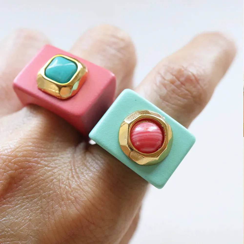 (PRE-ORDER ONLY) ÉMOLO RINGS WITH NATURAL STONES